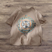 Vintage print crew neck T-shirt