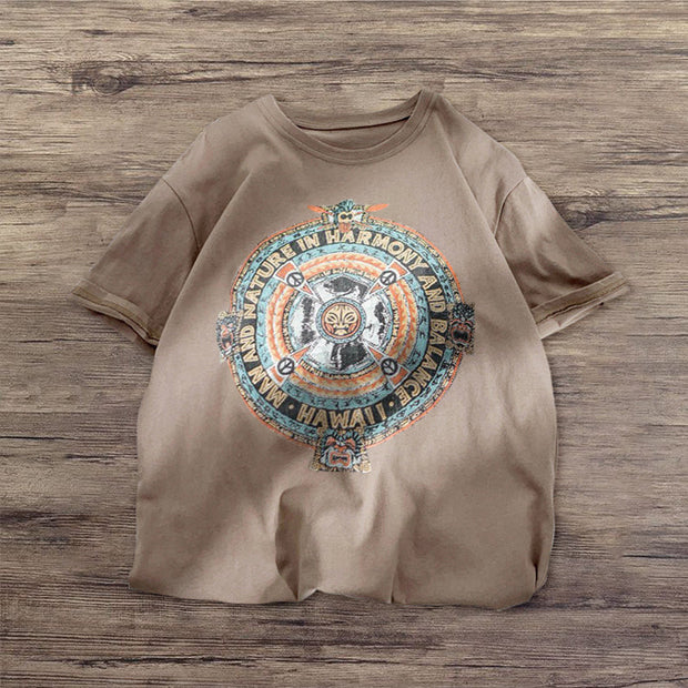 Vintage print crew neck T-shirt