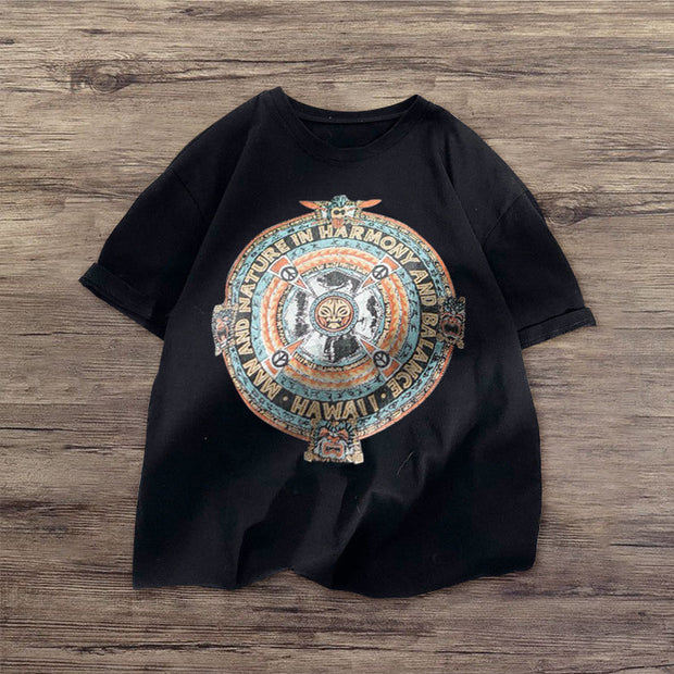 Vintage print crew neck T-shirt