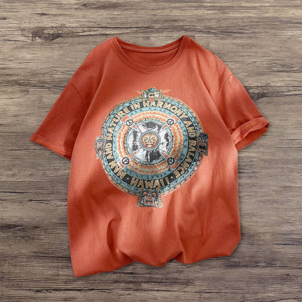 Vintage print crew neck T-shirt