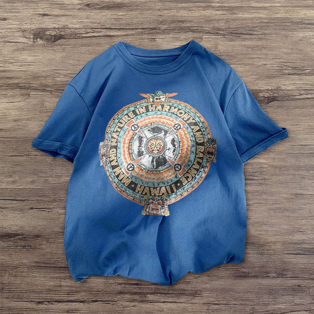 Vintage print crew neck T-shirt