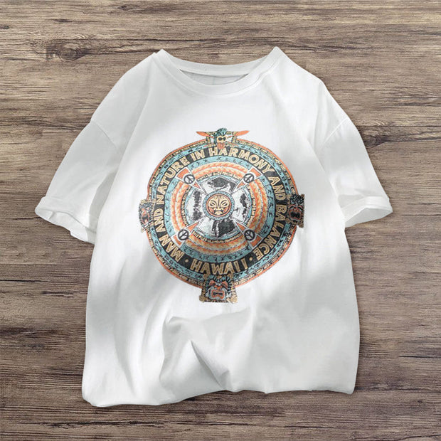 Vintage print crew neck T-shirt