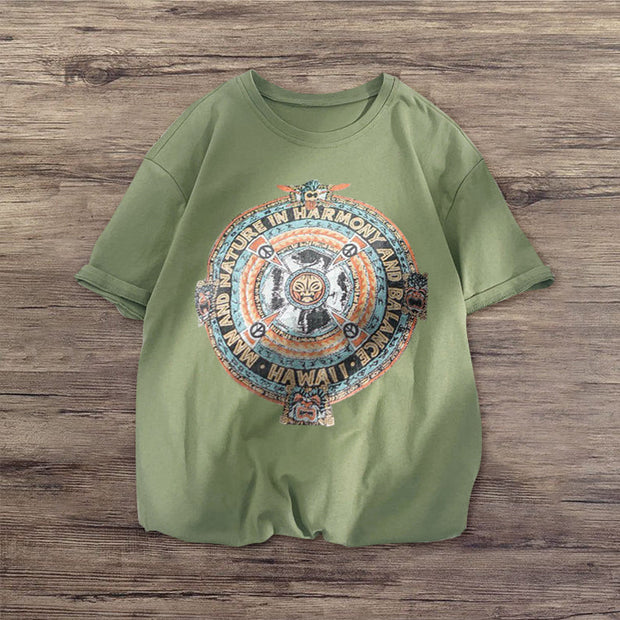 Vintage print crew neck T-shirt