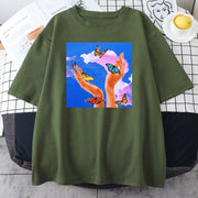 Fashion printed multicolor couple T-shirt