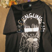 Cartoon trend personality printed short-sleeved T-shirt