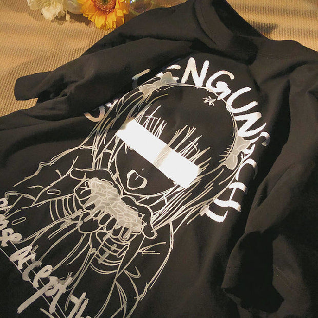 Cartoon trend personality printed short-sleeved T-shirt