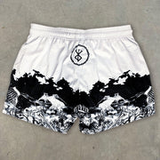 Retro Swordsman Anime Print Shorts