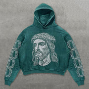 Stylish Jesus Print Long Sleeve Hoodies