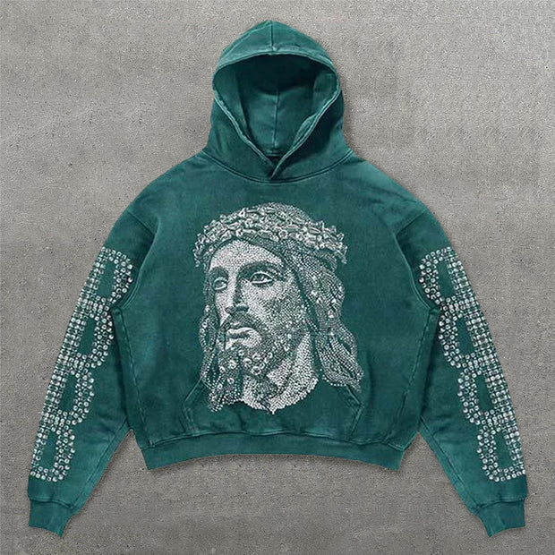 Stylish Jesus Print Long Sleeve Hoodies