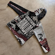 Sports character print tapestry hoodie