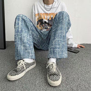 Loose retro washed old daddy straight casual trendy all-match jeans