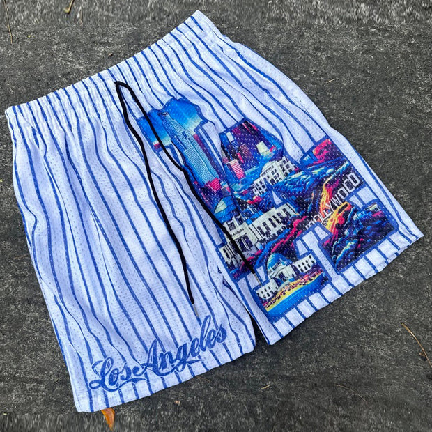 Fashion striped print shorts