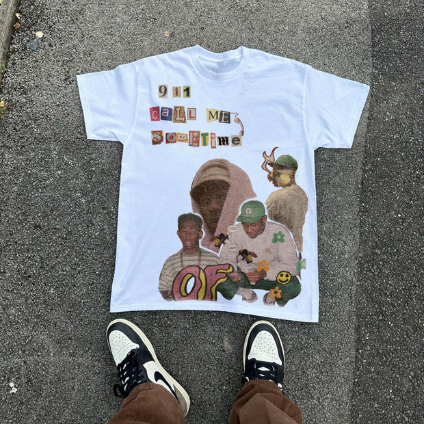 Personalized street style oversized hip-hop T-shirt
