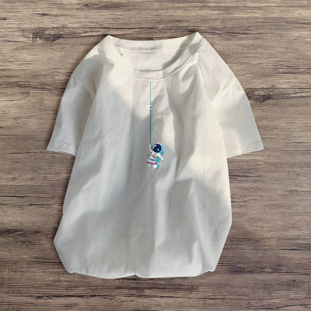 Personalized astronaut print T-shirt