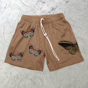 Retro Butterfly Casual Street Mesh Shorts