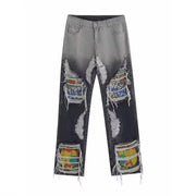Simple temperament harem pants printed trendy jeans