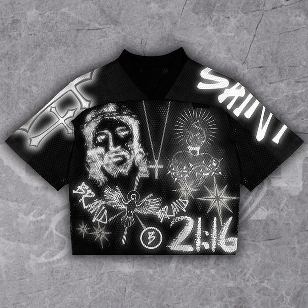 Jesus Casual Street Vintage Mesh Jersey