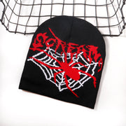 Love spider web jacquard knitted hat
