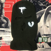 Broken heart street three-hole cap ski mask hat