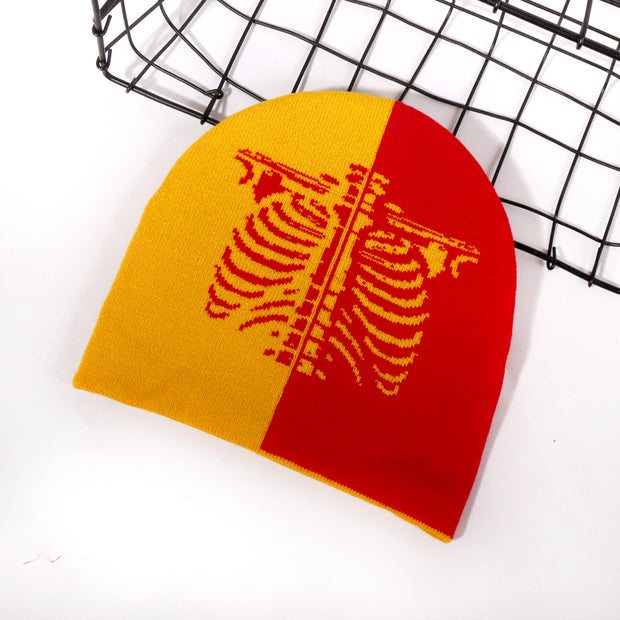 Personalized fashion skeleton jacquard knitted hat