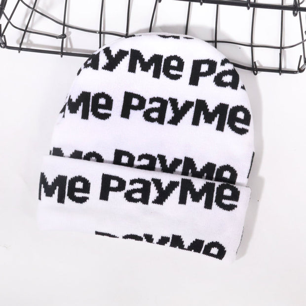 Double-sided lettering knitted hat