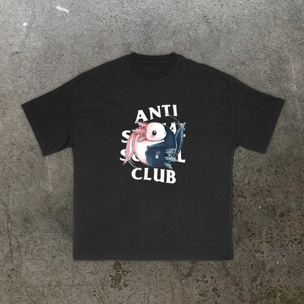 Carp Print Fashion Short Sleeve T-Shirt