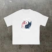 Carp Print Fashion Short Sleeve T-Shirt