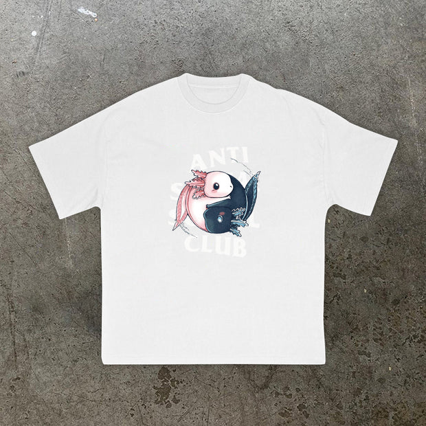 Carp Print Fashion Short Sleeve T-Shirt