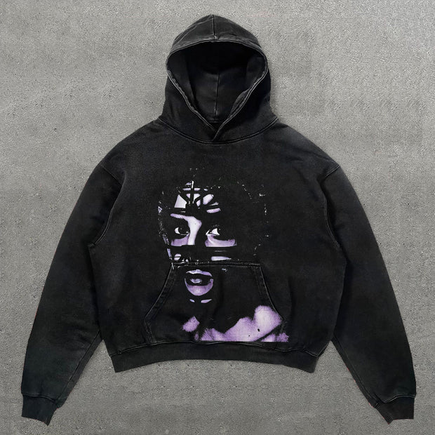 Unisex Broken Feeling Print Long Sleeve Hoodies