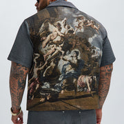 Vintage Oil Painting Tapestry Shirt Jacket