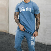 Street Fashion Alphabet Print Two-Piece Set