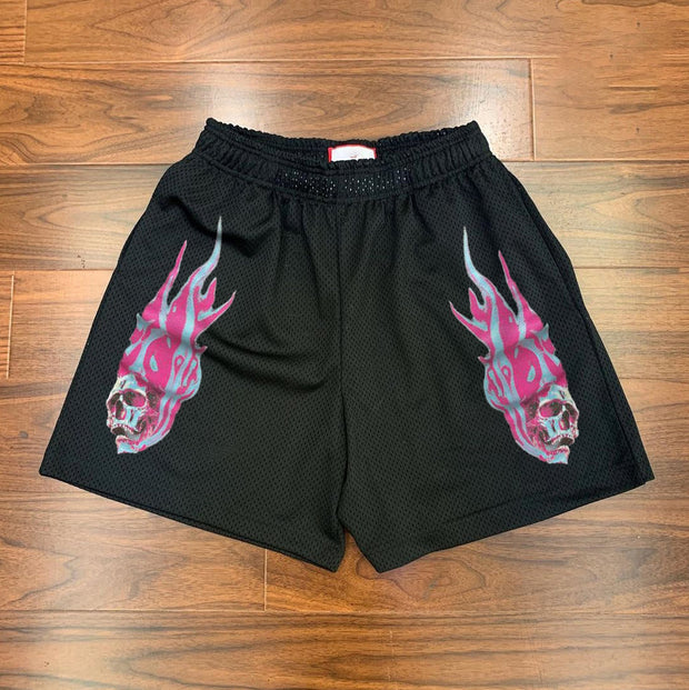 Fashion trend street skull print shorts