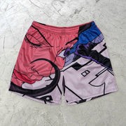 Cartoon Contrast Color Casual Sports Shorts