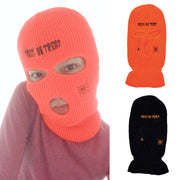 Embroidered spider three-hole hat ski mask