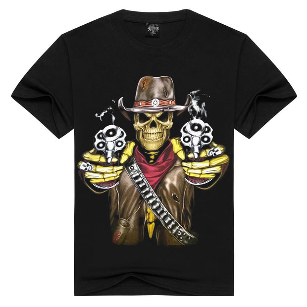 Hip Hop Street Rolling Skull Short Sleeve T-shirt