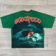 Street retro large print T-shirt