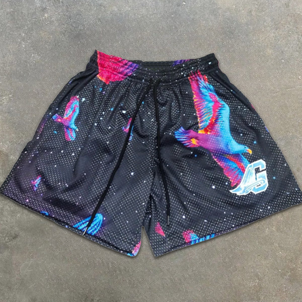 Dove of Peace Graphic Print Elastic Shorts