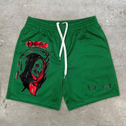 Personality spoof pattern street mesh shorts