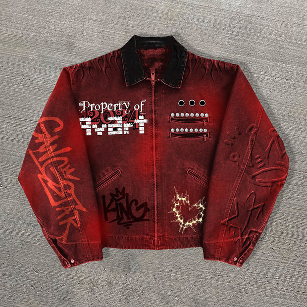 Hip-hop rap casual street retro workwear jacket