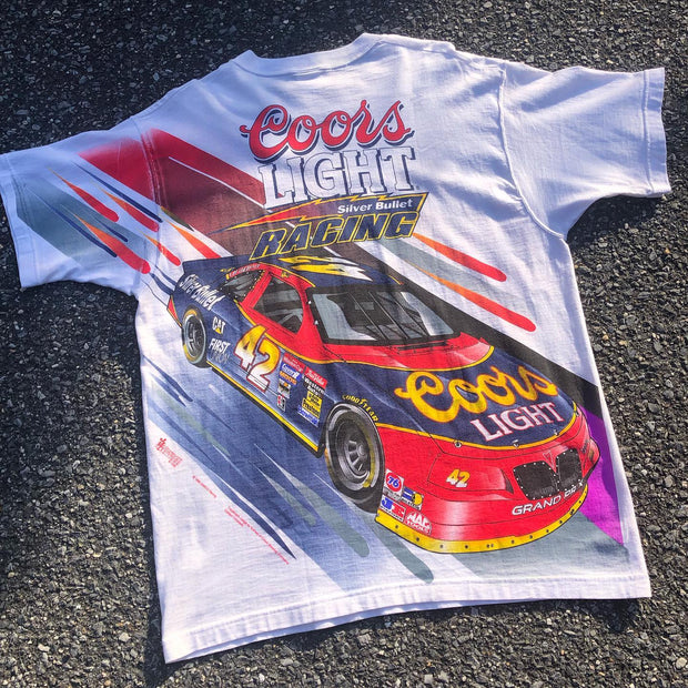 Racing Slogan Graphic Print Short Sleeve T-Shirt