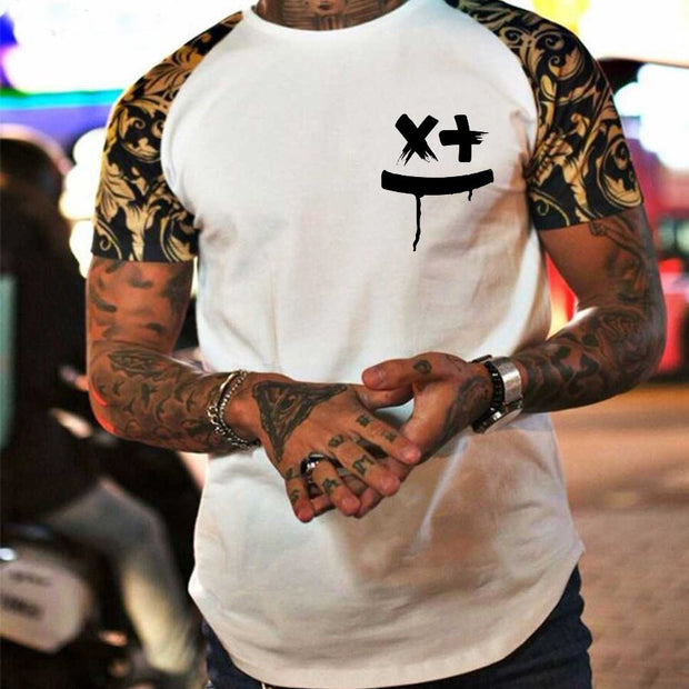 Casual round neck short sleeve digital print T-shirt