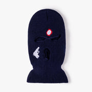 Street Couple Embroidered Three-Hole Beanie