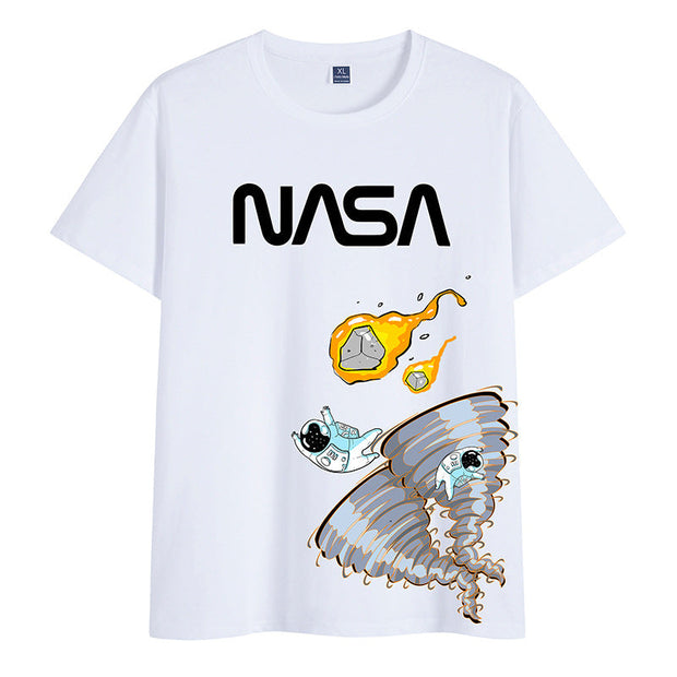 Street fashion art graffiti print pullover short sleeve T-shirt