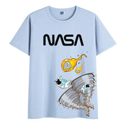 Street fashion art graffiti print pullover short sleeve T-shirt