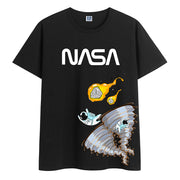 Street fashion art graffiti print pullover short sleeve T-shirt