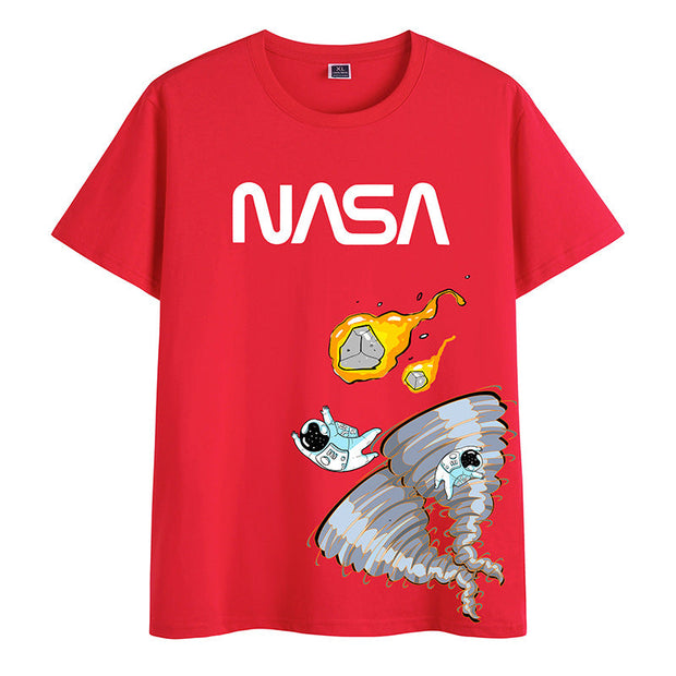 Street fashion art graffiti print pullover short sleeve T-shirt