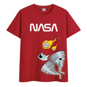 Street fashion art graffiti print pullover short sleeve T-shirt