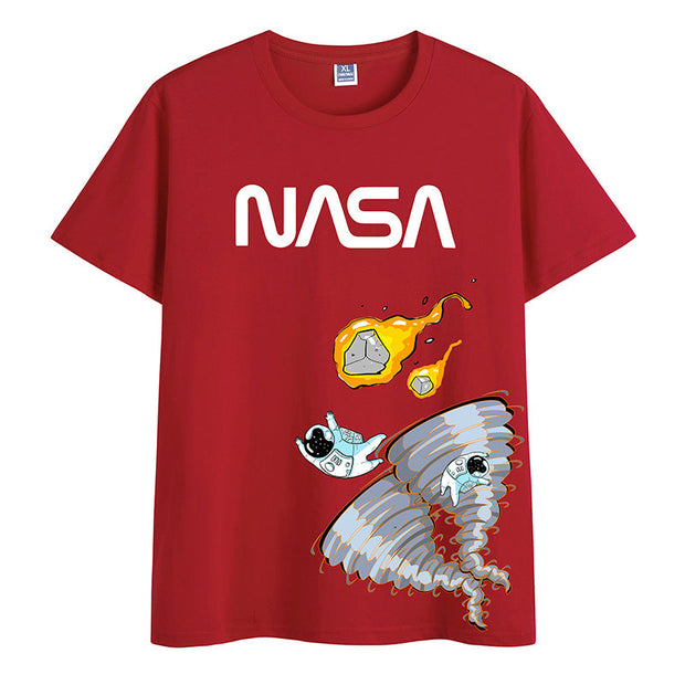 Street fashion art graffiti print pullover short sleeve T-shirt