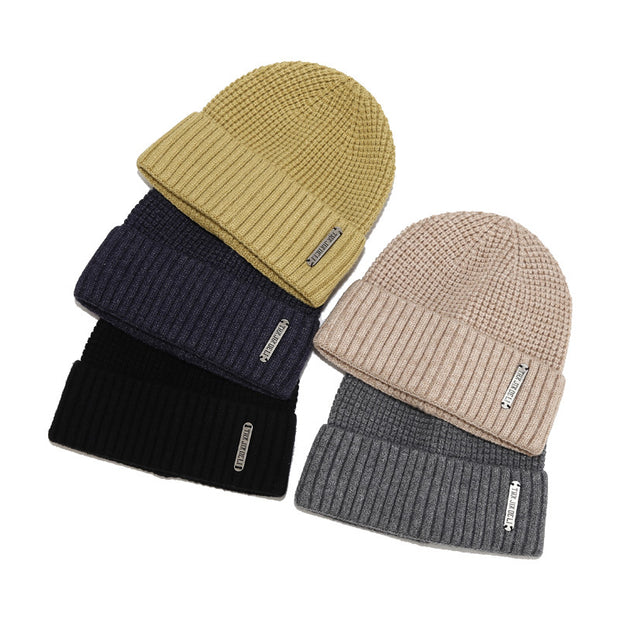 Simple knitted hat solid color casual wild trend woolen hat
