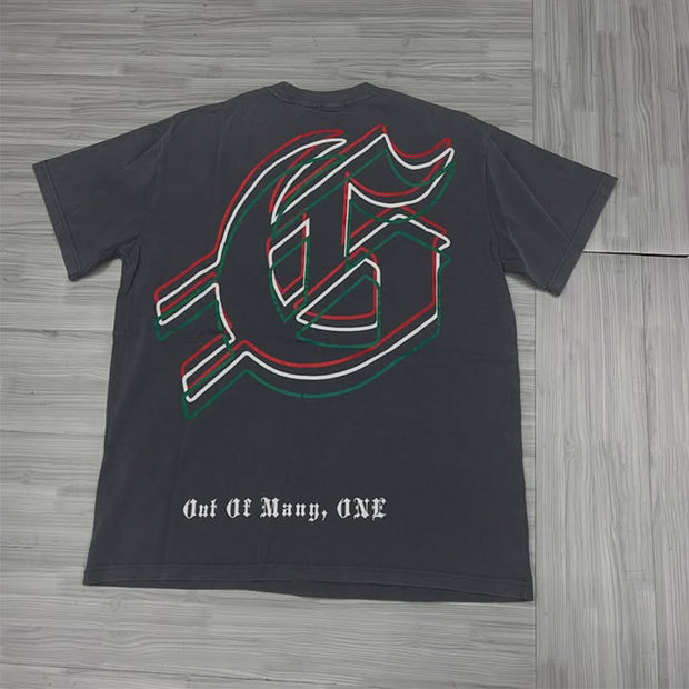 Personalized skull short-sleeved T-shirt